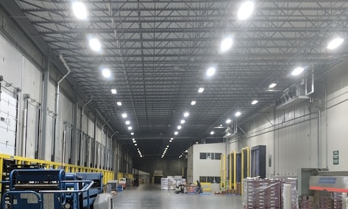 warehouse with led lights